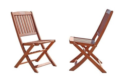 VIFAH V04 Outdoor Wood Folding Chair, Set of 2