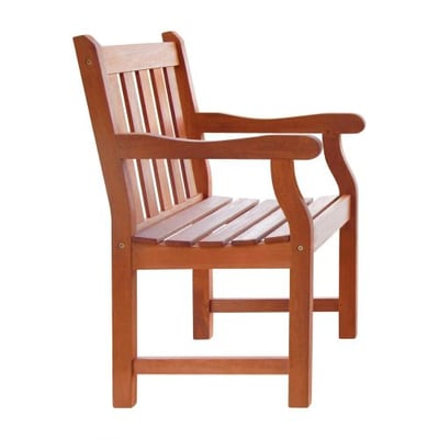 Vifah V209 Outdoor Wood Arm Chair, Oiled Rubbed Finish, 23 By 23 By 35-inch