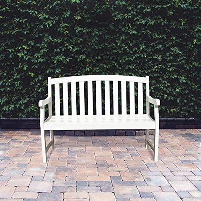 Bradley Eco-friendly Patio Garden Bench in White Finish