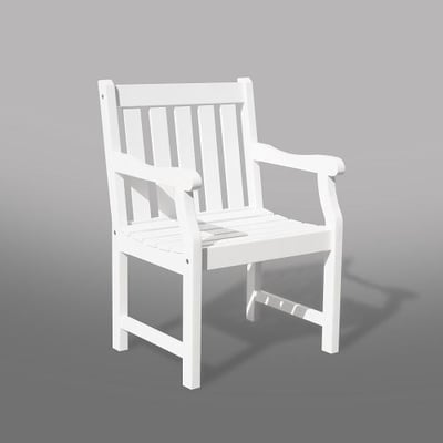Vifah V1630 Bradley Outdoor Garden Arm Chair in White