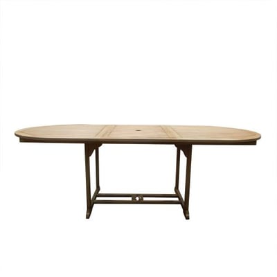 Vifah V1296 Renaissance Outdoor Hand-Scraped Hardwood Oval Extension Dining Table