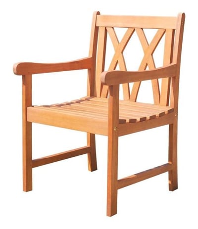 Malibu Eco-friendly Patio Garden Arm Chair in Natural Finish