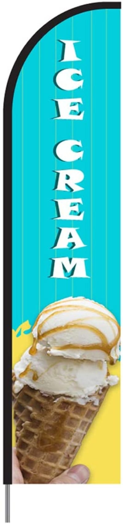 Ice Cream EVO Feather Flag with Pole Kit, 15 feet - Blue and Yellow