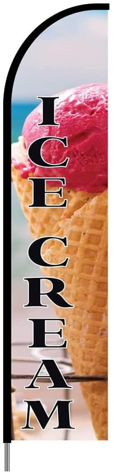 Ice Cream EVO Feather Flag with Pole Kit, 15 feet - Multi-colored