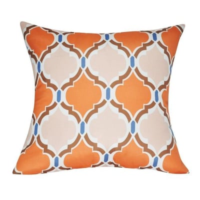 Loom and Mill P0081A-2121P Damask Decorative Pillow, 21-Inch, Orange