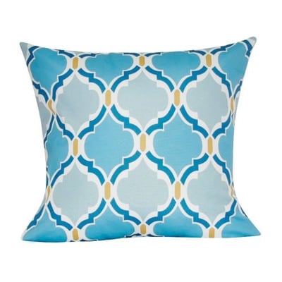 Loom and Mill P0087-2121P Damask Decorative Pillow, 21-Inch, Blue