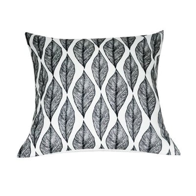 Loom and Mill P0101-2121P Leaf Decorative Pillow, 21-Inch, Black