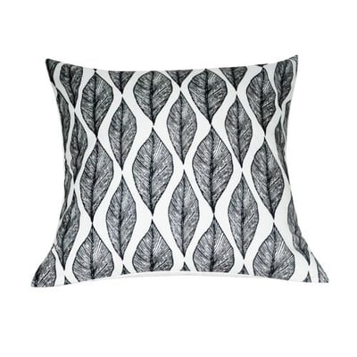 Loom and Mill P0101A-2121P Leaf Decorative Pillow, 21-Inch, Black