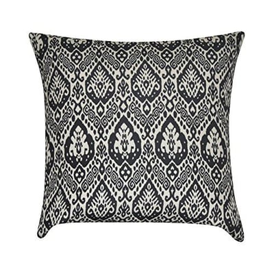 Loom & Mill P0268A-2222P Black Damask Decorative Pillow, 22 x 22