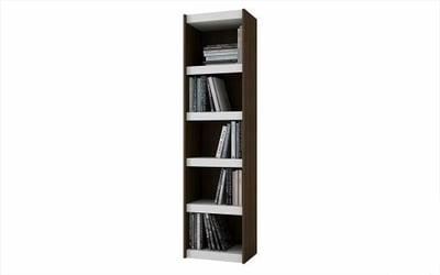 Accentuations by Manhattan Comfort Valuable Parana Bookcase 2.0 with 5-Shelves in White and Tobacco