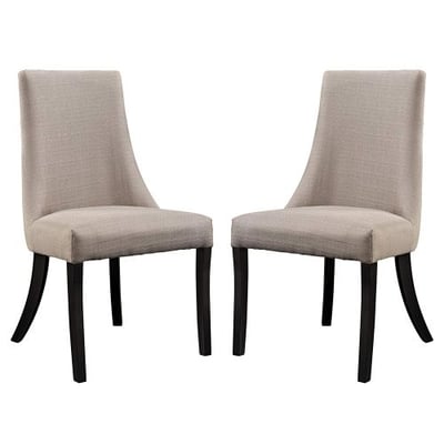 Modway Reverie Parsons Dining Side Chairs in Beige - Set of 2