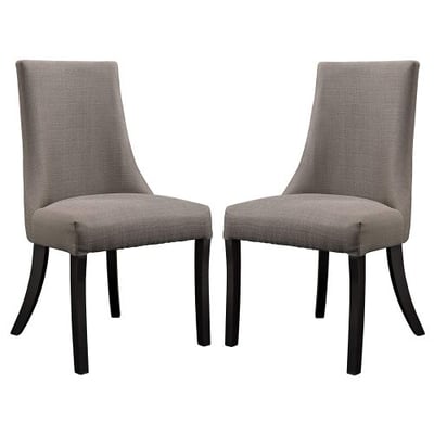 Modway Reverie Parsons Dining Side Chairs in Gray - Set of 2