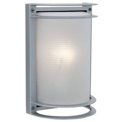 Nevis - LED Outdoor Wall Light - Satin Finish - Ribbed Frosted Glass Shade