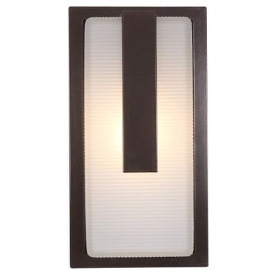 Neptune - LED Outdoor Wall Light - Bronze Finish - Ribbed Frosted Glass Shade
