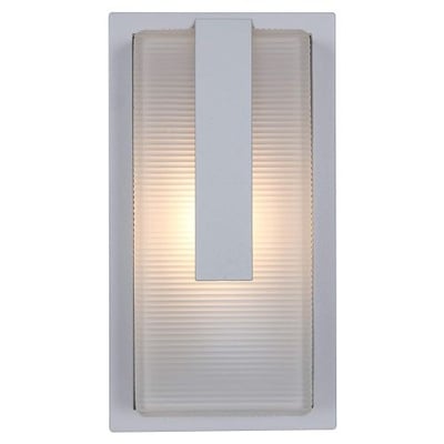 Neptune - LED Outdoor Wall Light - Satin Finish - Ribbed Frosted Glass Shade