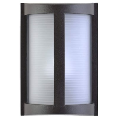 Pier - LED Outdoor Wall Light - Bronze Finish - Ribbed Frosted Glass Shade