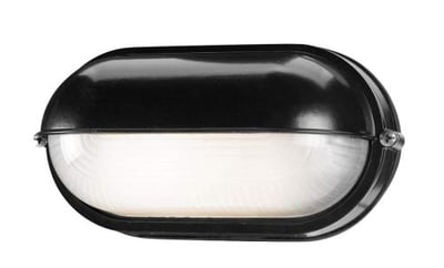 Nauticus - Wet Location Bulkhead - Black Finish - Frosted Glass Shade