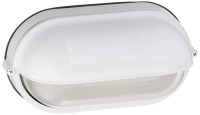 Nauticus - Wet Location Bulkhead - White Finish - Frosted Glass Shade