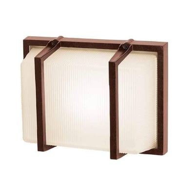 Neptune - Wet Location Wall Fixture - Bronze Finish - Ribbed Frosted Glass Shade