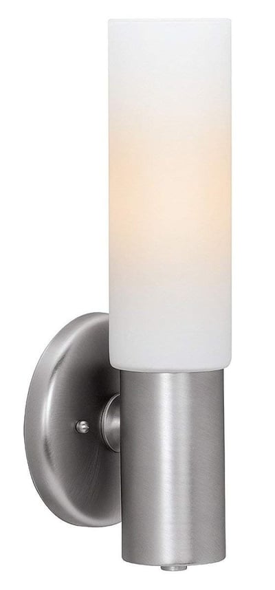Cobalt  - 1-Light Wall Sconce - Brushed Steel Finish - Opal Glass Shade