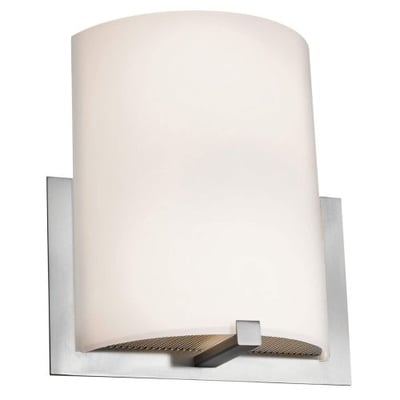 Cobalt LED Wall Sconce in Brushed Steel (BS) with Opal (OPL) Glass
