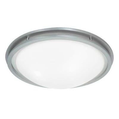 Access Lighting 20456GU-BS/WHT Aztec- Two Light Flush Mount, Brushed Steel Finish with White Glass