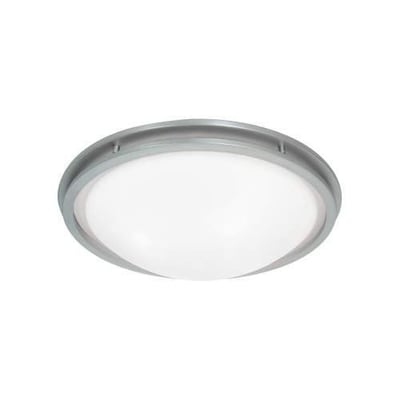 Access Lighting 20457GU-BS/WHT Aztec- Three Light Flush Mount, Brushed Steel Finish with White Glass