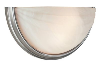 Access Lighting 20635LED-SAT/ALB Crest LED Light Wall Sconce with Alabaster Glass Shade, Satin Finish by Access Lighting