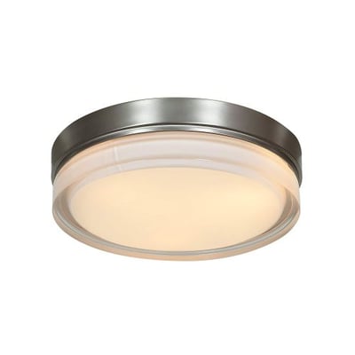 Access Lighting 20775LED-BS/OPL Solid LED 9-Inch Diameter Flush Mount with Opal Glass Shade, Brushed Steel