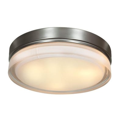 Access Lighting 20776LED-BS/OPL Solid LED 11-Inch Diameter Flush Mount with Opal Glass Shade, Brushed Steel