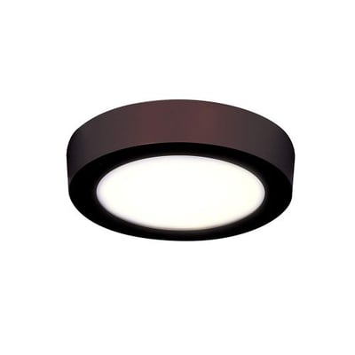 Strike 2.0-7in - Dimmable LED Round Flush Mount - Bronze Finish - Acrylic Lens