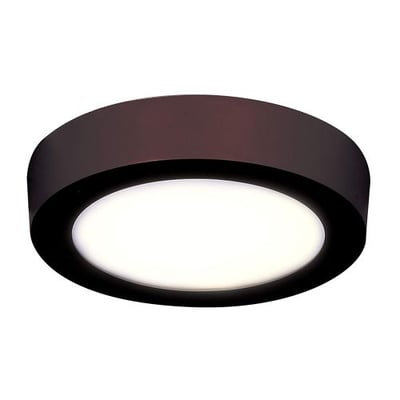 Strike 2.0-10in - Dimmable LED Round Flush Mount - Bronze Finish - Acrylic Lens