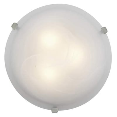 Access Lighting 23020GU-BS/WH Mona - Two Light Flush Mount, Brushed Steel Finish with White Glass