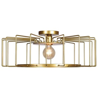 Access Lighting Wired Horizontal Cage Flush Mount - Gold Finish