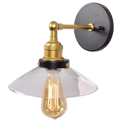 Access Lighting 24000LEDDLP-BGL/CLR The District Wall Sconce, Black and Gold