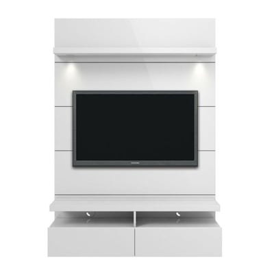Manhattan Comfort Cabrini 1.2 Floating Wall Theater Entertainment Center in White Gloss