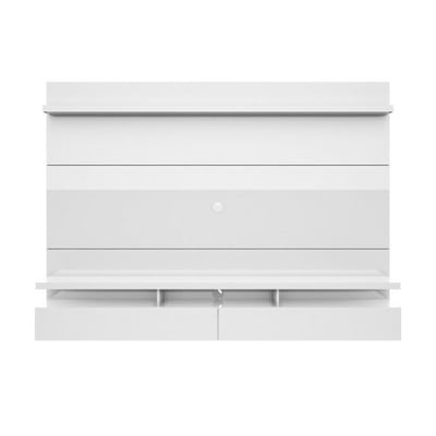 Manhattan Comfort City 2.2 Floating Wall Theater Entertainment Center in White Gloss