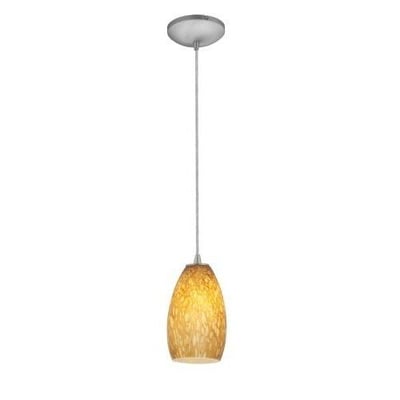 Access Lighting 28012-2C-BS/AMST Tali Glass Pendant with Amber Stone Glass Shade