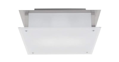 Vision - Flush Mount - Brushed Steel Finish - Frosted Glass Shade