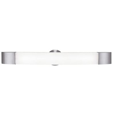 Aspen Dimmable LED Vanity - Brushed Steel Finish - Opal Glass Shade