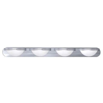 Access Lighting 20454GU-BS/WHT Aztec- Four Light Wall/Vanity Mount, Brushed Steel Finish with White Glass