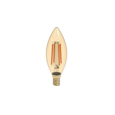 Euri Lighting VB10-2000A - B10 4W LED Dimmable Filament Candle Light Bulb , 2400K Warm White 280Lm, E12 Candelabra Base Lamp, 40 Watt Equipment, Amber Glass (Pack of 1/2/4/6/8)