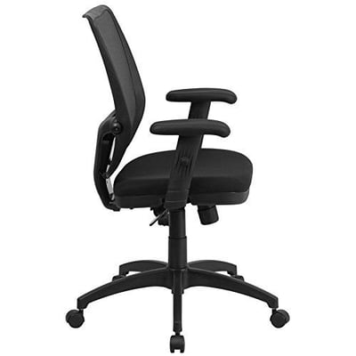 Mid-Back Gray Mesh Executive Swivel Office Chair with Back Angle Adjustment