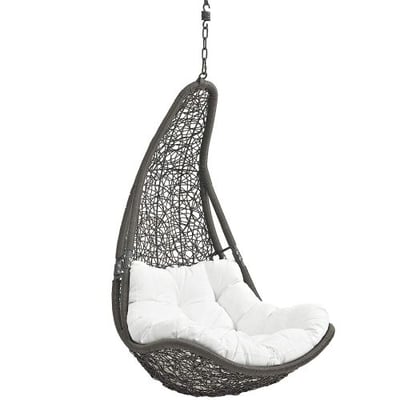 Modway Abate Outdoor Patio Swing Chair Without Stand, Gray White