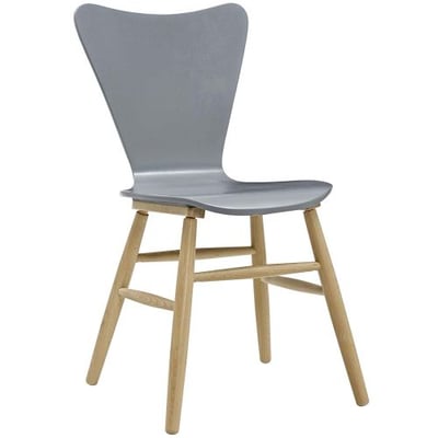 Modway EEI-2672-GRY Cascade Mid-Century Modern Wood Dining Side Chair, Gray