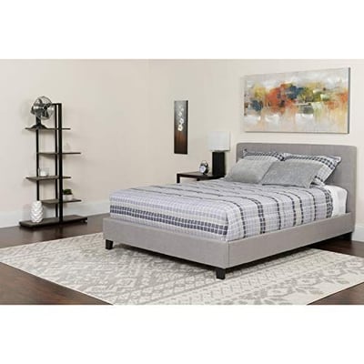Flash Furniture Chelsea King Size Upholsteres Bed In Light Gray