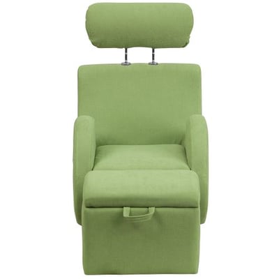 HERCULES Series Green Fabric Rocking Chair with Storage Ottoman