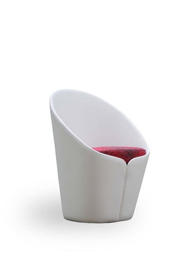 Butterfly Modern Fiber Glass Petal Lounge Chair, White
