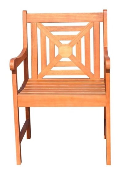 Vifah V1604 Malibu Outdoor Garden Arm Chair in Natural