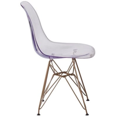 Elon Series Ghost Chair with Gold Metal Base